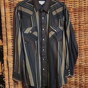 Vintage Sheplers Western Shirt Pearl Buttons M